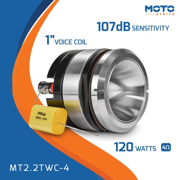 Main product image for PRV Audio MT2.2TWC-4 Moto Series 2.25" Short Horn Chrome Tweeter 4 Ohm267-8050